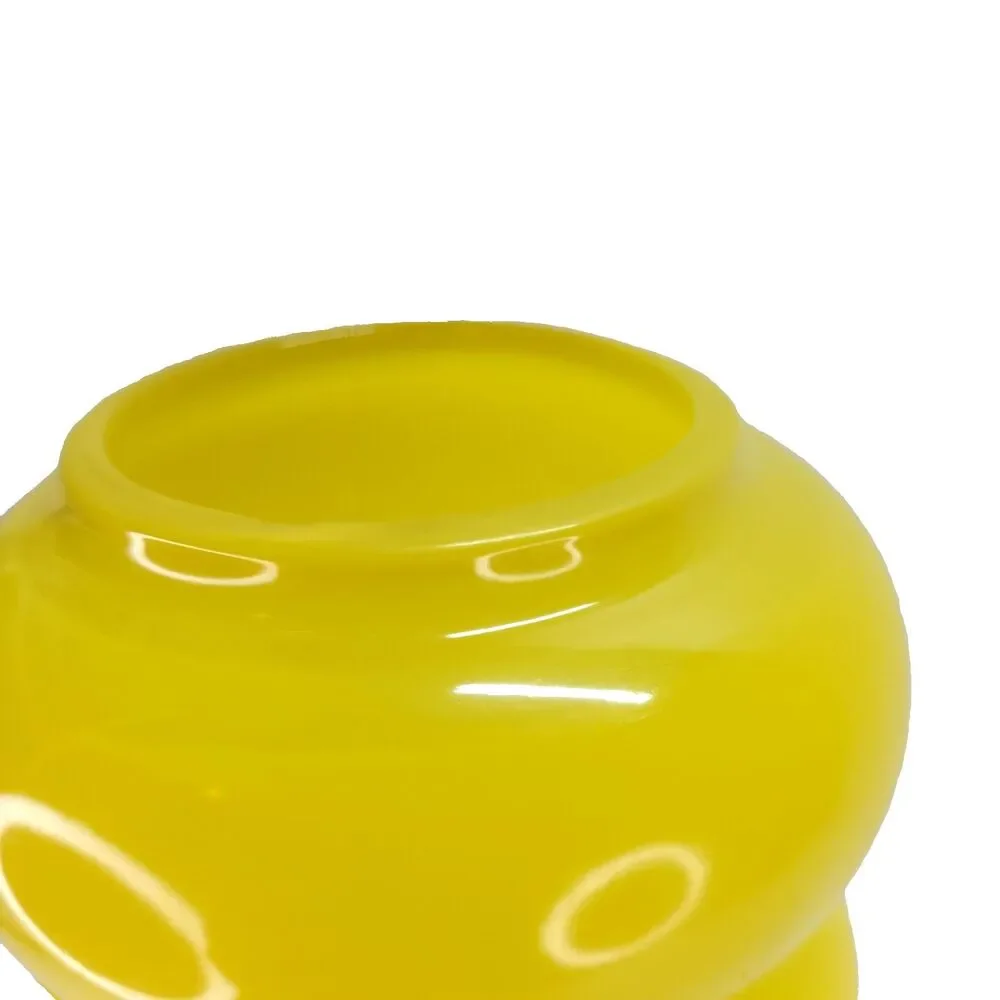 Vtg IKEA Solstrale Anne Nilsson Yellow Bubble Ribbed‎ Vase NWT 11.5